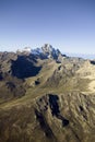 Aerial of Mount Kenya, Africa and snow in January, the second highest mountain at 17,058 feet or 5199 Meters Royalty Free Stock Photo