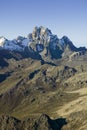 Aerial of Mount Kenya, Africa and snow in January, the second highest mountain at 17,058 feet or 5199 Meters Royalty Free Stock Photo