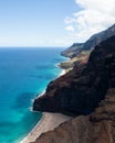 Aerial of Na Pali Coast State Park on Kauai, Hawaii Royalty Free Stock Photo