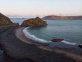 Aerial nature landscape panorama of black sand beach Whatipu Waitakere Ranges West Auckland North Island New Zealand