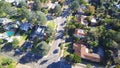 Aerial of neighborhood in California.