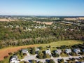 Aerial of New Freedom and surrounding Farmland in Southern Pennsylvania during Fall Royalty Free Stock Photo