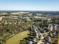 Aerial of New Freedom and surrounding Farmland in Southern Pennsylvania during Fall Royalty Free Stock Photo