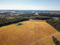 Aerial of New Freedom and surrounding Farmland in Southern Pennsylvania during Fall Royalty Free Stock Photo