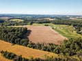 Aerial of New Freedom and surrounding Farmland in Southern Pennsylvania during Fall Royalty Free Stock Photo