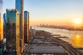 Aerial New York City waterfront skyline Royalty Free Stock Photo