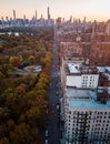 Aerial of New York skyline and Central park Royalty Free Stock Photo