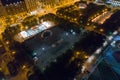 Aerial night image Cloud Gate Chicago