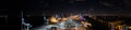 Aerial night panorama Port of Miami night