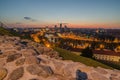 Aerial night panorama of Vilnius, Lithuania Royalty Free Stock Photo