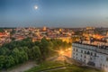 Aerial night panorama of Vilnius, Lithuania Royalty Free Stock Photo