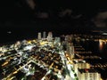 Aerial night photo Miami Beach south of 5th street neighborhoods