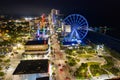 Aerial night photo of Myrtle Beach and Skywheel Royalty Free Stock Photo