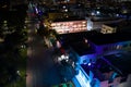 Aerial night photography Miami Beach SOBE Ocean Drive famous tourist destination