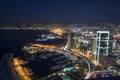 Aerial night shot of Beirut Lebanon , City of Beirut, Beirut city scape Royalty Free Stock Photo