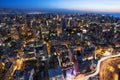 Aerial night shot of Beirut Lebanon , City of Beirut, Beirut city scape Royalty Free Stock Photo