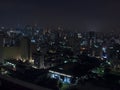 Aerial night skyline view of buildings in Sao Paulo downtown city Royalty Free Stock Photo