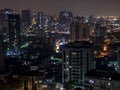 Aerial night skyline view of buildings in Sao Paulo downtown city, Royalty Free Stock Photo