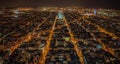 Aerial night view of Barcelona Eixample residential district and famous Basilica Sagrada Familia, Catalonia, Spain Royalty Free Stock Photo