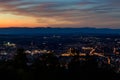 Aerial night view of Bern city from Gurten mountain, Switzerland Royalty Free Stock Photo