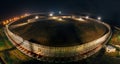 Aerial night view of big radio telescope RATAN-600 SAO RAS. Zelenchukskaya, Karachay-Cherkessia, Russia Royalty Free Stock Photo