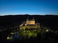 Aerial night view of Bojnice castle in Slovakia Royalty Free Stock Photo