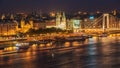 Aerial night view of Budapest, capital city of Hungary Royalty Free Stock Photo