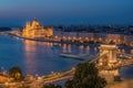 Aerial night view of Budapest, capital city of Hungary Royalty Free Stock Photo