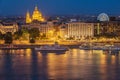 Aerial night view of Budapest, Hungary Royalty Free Stock Photo