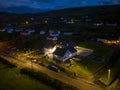 Aerial night view of Glencolumbkille in County Donegal, Republic of Irleand Royalty Free Stock Photo