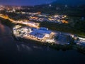 Aerial night view of Killybegs, the most important fishing harbour town in Ireland, County Donegal