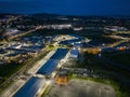 Aerial night view of the Letterkenny, County Donegal, Ireland