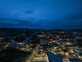 Aerial night view of the Letterkenny, County Donegal, Ireland