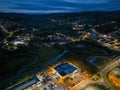 Aerial night view of the Letterkenny, County Donegal, Ireland