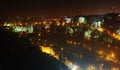 Aerial night view of Luxembourg