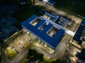 Aerial night view of the medical centre on Justice Walsh Road in Letterkenny , Ireland