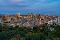 Aerial night view of Montreal downtown cityscape from Royal Mountain Royalty Free Stock Photo