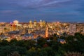 Aerial night view of Montreal downtown cityscape from Royal Mountain Royalty Free Stock Photo