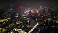 Aerial night view of old town in Kuala Lumpur