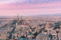 Aerial night view of Paris, France Royalty Free Stock Photo