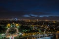 Aerial night view of Paris, France Royalty Free Stock Photo