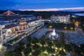 Aerial, night view of Sopot molo square in Poland Royalty Free Stock Photo