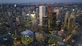 Night top view at downtown of Toronto