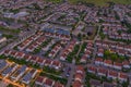 Aerial nightfall townscape view of Dijon city, Burgundy France