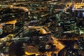 Aerial nightscape of Melbourne CBD Royalty Free Stock Photo