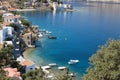 Aerial of Nimburio in Symi island, Greece. Royalty Free Stock Photo