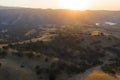 Aerial of Northern California Hills and Sunset Royalty Free Stock Photo