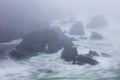 Aerial of Ocean and Rugged Coastline in Northern California Royalty Free Stock Photo