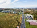 Aerial of Open Land off Route 30 in Gettysburg, Pennsylvnia in t Royalty Free Stock Photo