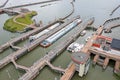 Aerial from Oranje sluices in Amsterdam the Netherlands Royalty Free Stock Photo